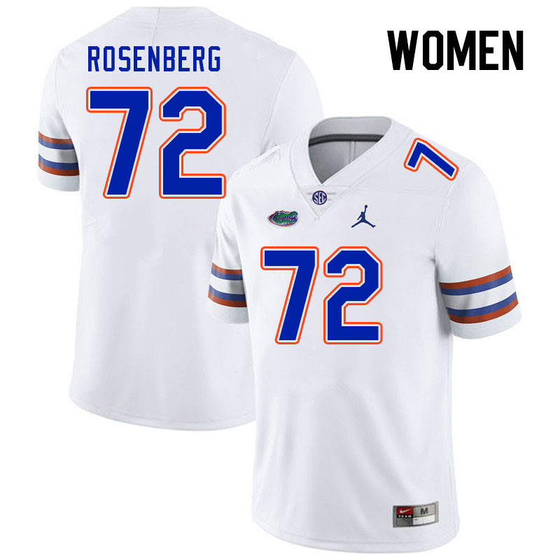 Women #72 Bryan Rosenberg Florida Gators College Football Jerseys Stitched Sale-White - Click Image to Close